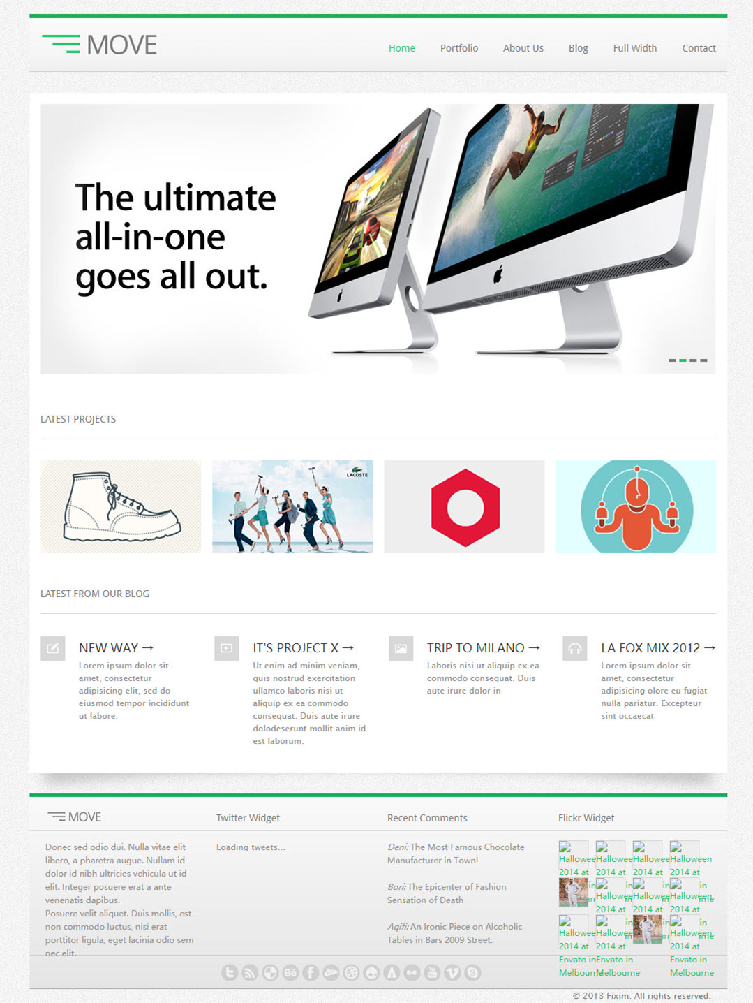 绿色描边效果的企业网页模板下载