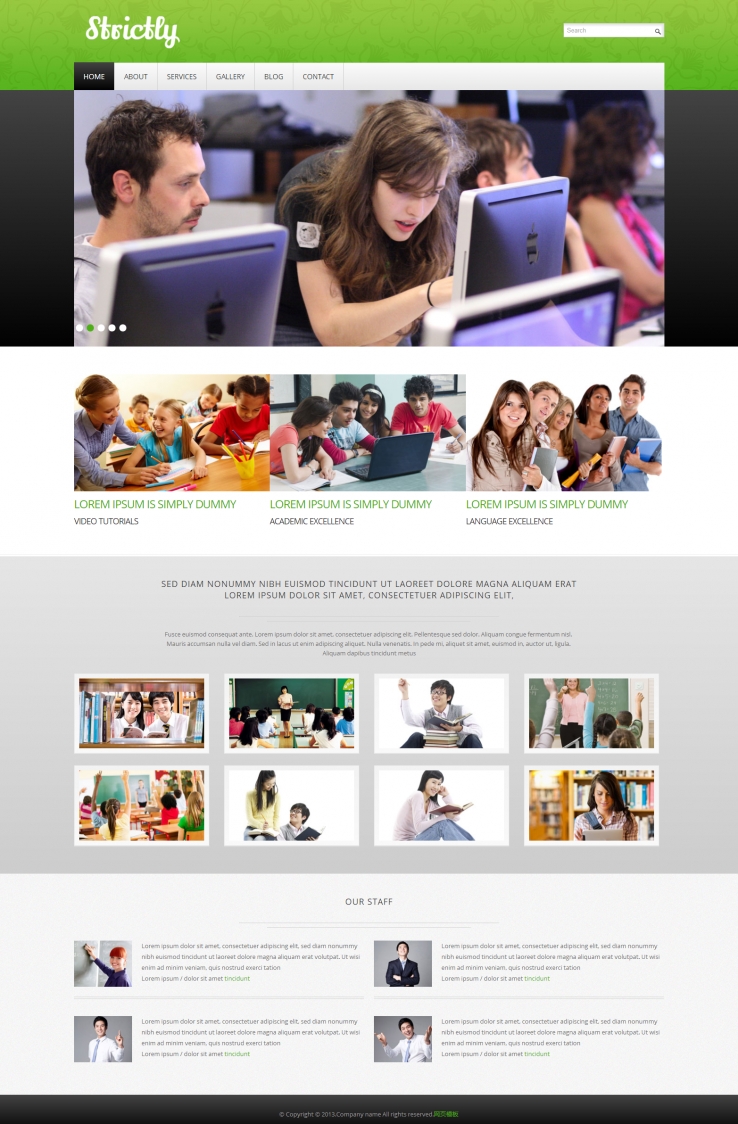 绿色大气风格的学校教育网站CSS3模板