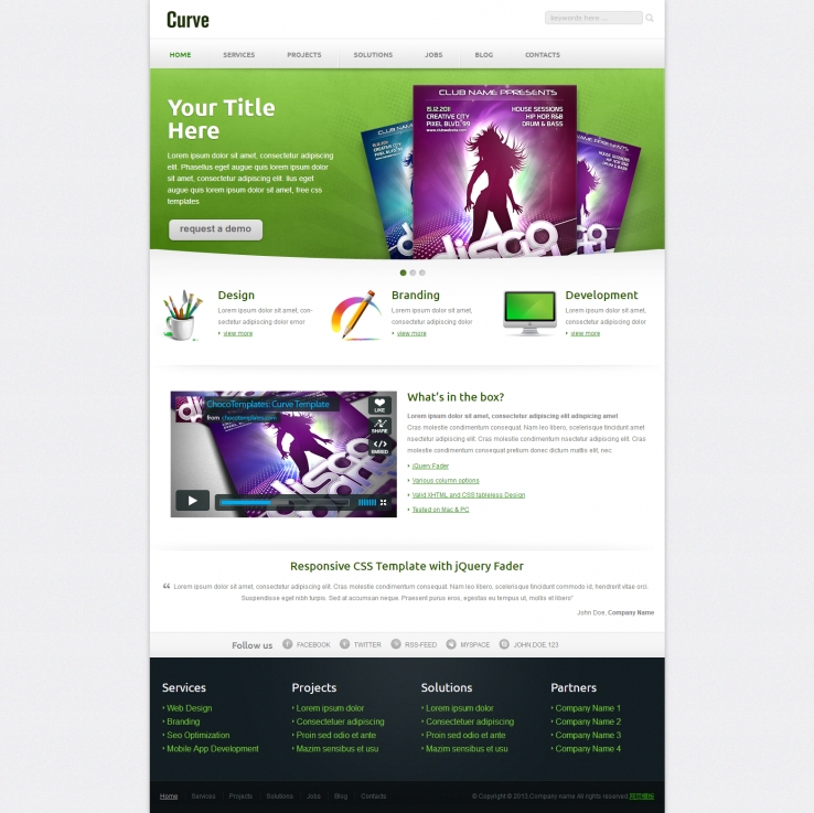 简洁绿色风格的品牌设计网站CSS模板