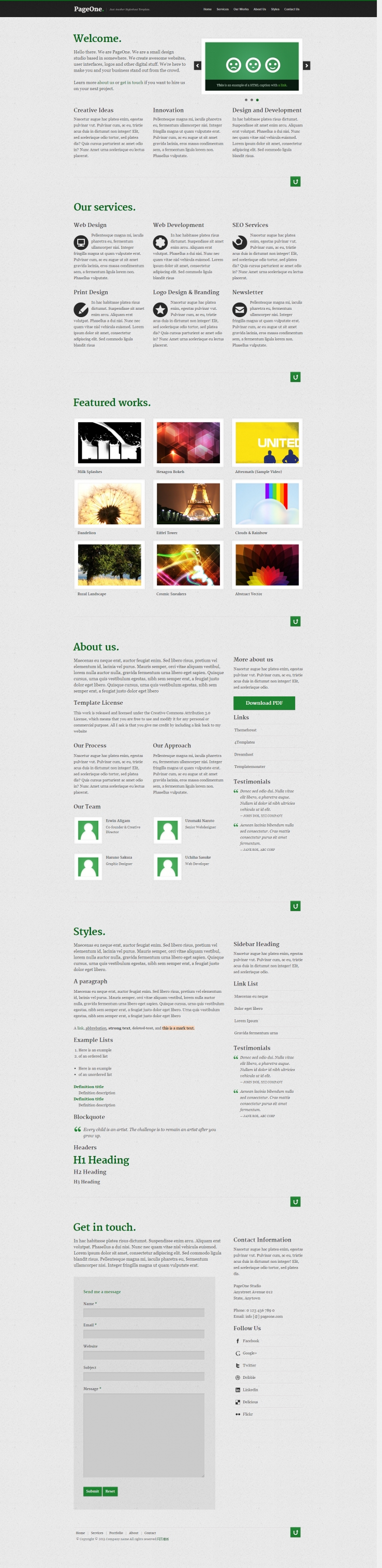 简洁绿色风格的科技工作室网站CSS模板