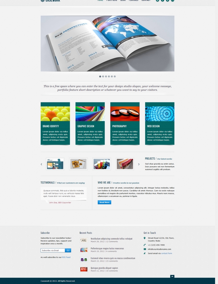 白色简洁风格的书籍报刊HTML网站模板