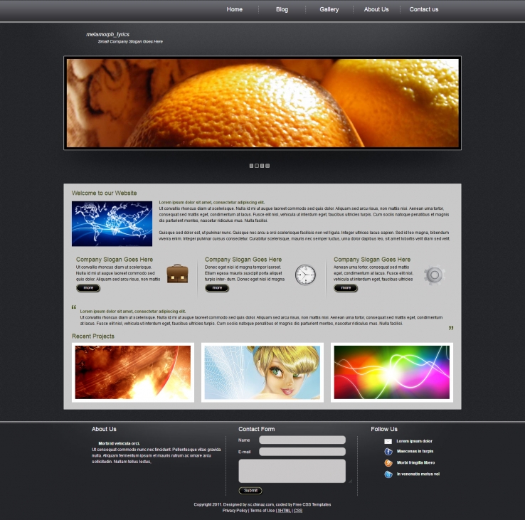 黑色宽屏风格的自然生态设计网页CSS模板