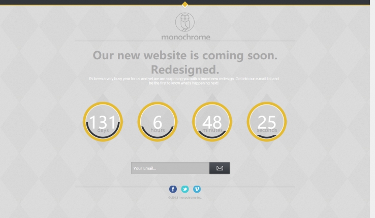 灰色简洁风格的网站上线倒计时模板下载