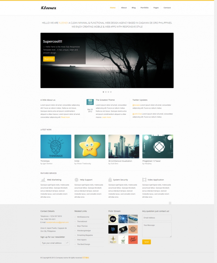 黄色简洁风格的网站设计机构模板下载