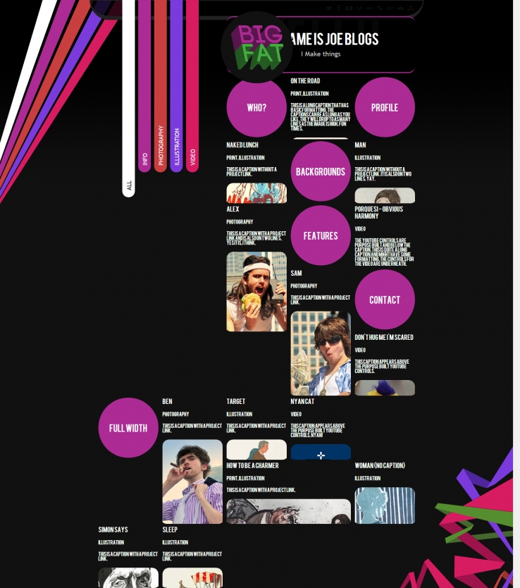 彩色炫酷风格的时尚艺术HTML5单页模板