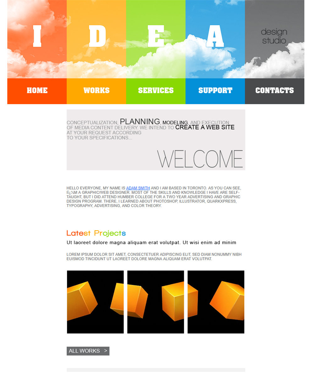 精美彩色风的平面设计师博客网页模板下载
