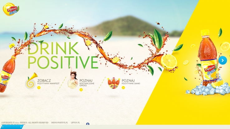 淡黄色简洁风格的饮料广告网站模板下载