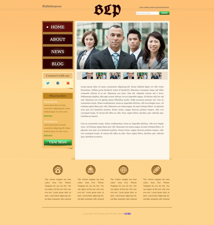 棕色简洁风格的商务网页企业网站模板