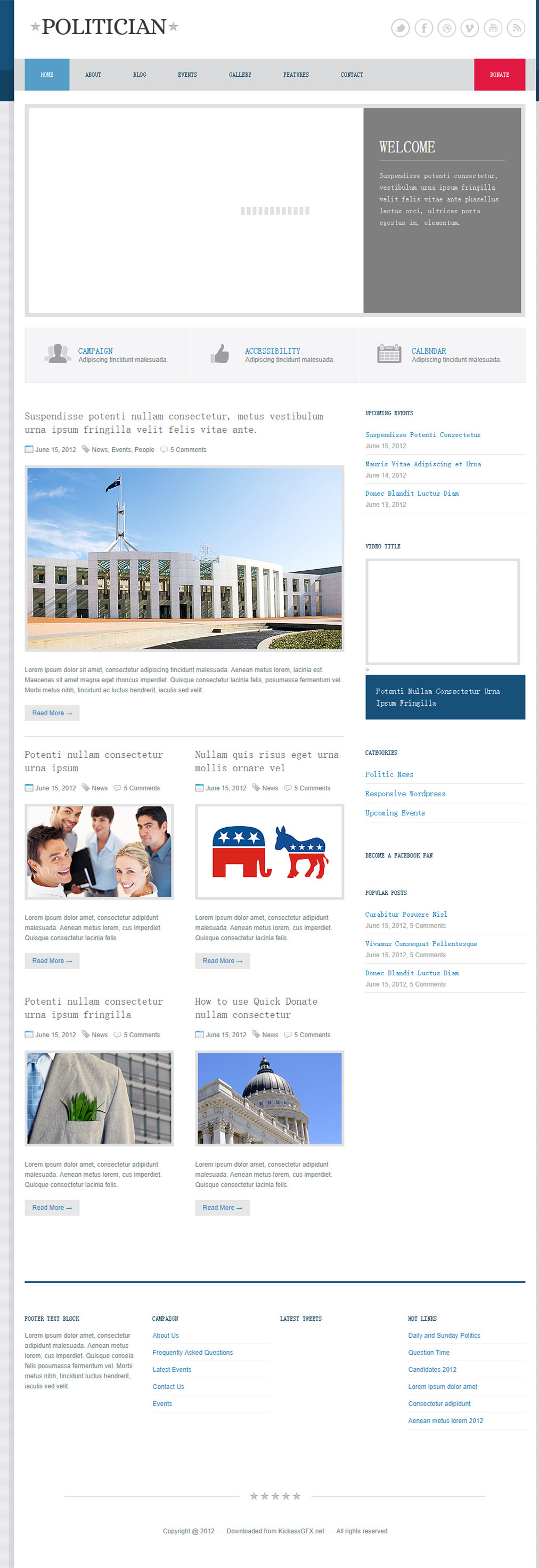 响应式简洁的政治网站模板下载