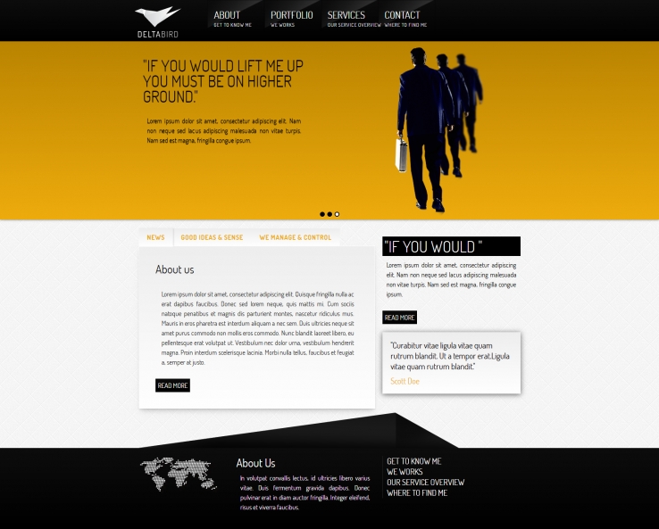 黑色宽屏风格的欧美商务网站模板下载