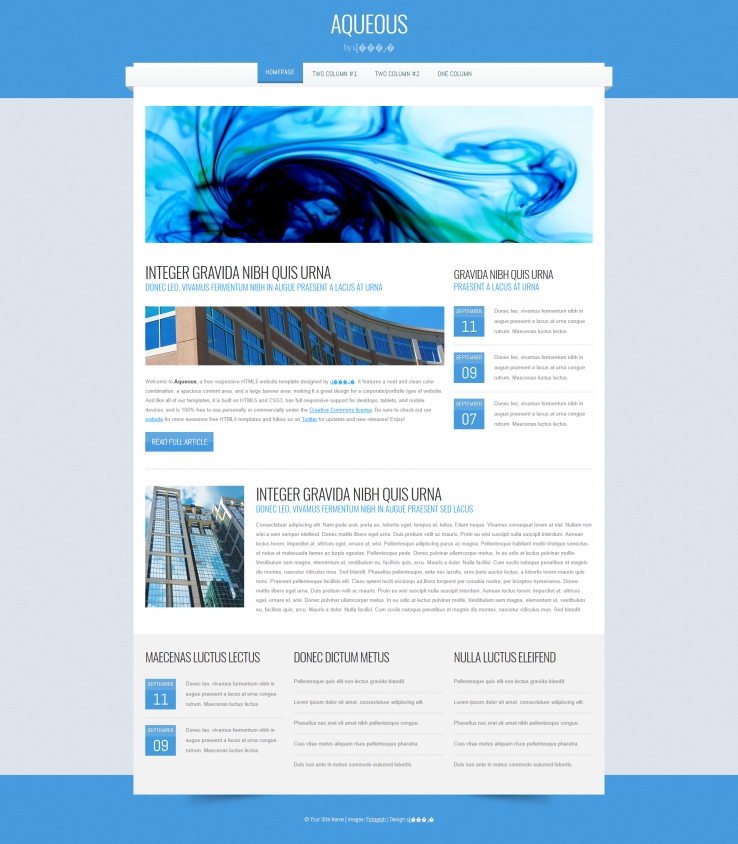 蓝色精致清新的办公企业网页模板下载