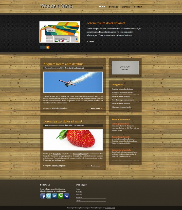 简洁棕色风格的设计类网页模板下载
