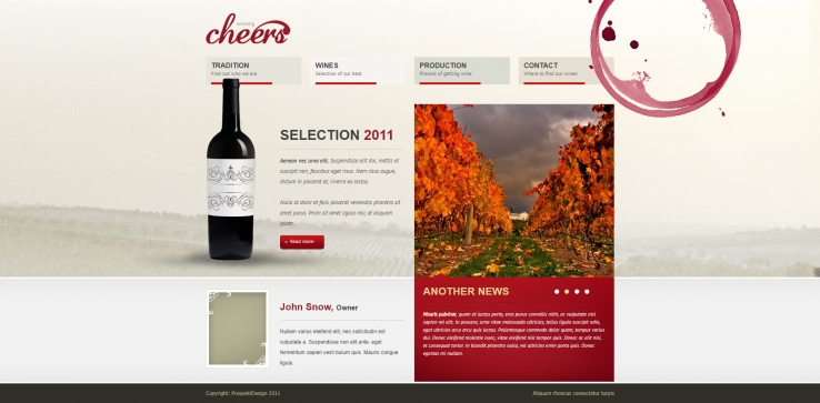 简洁精致风的葡萄酒设计网站模板下载