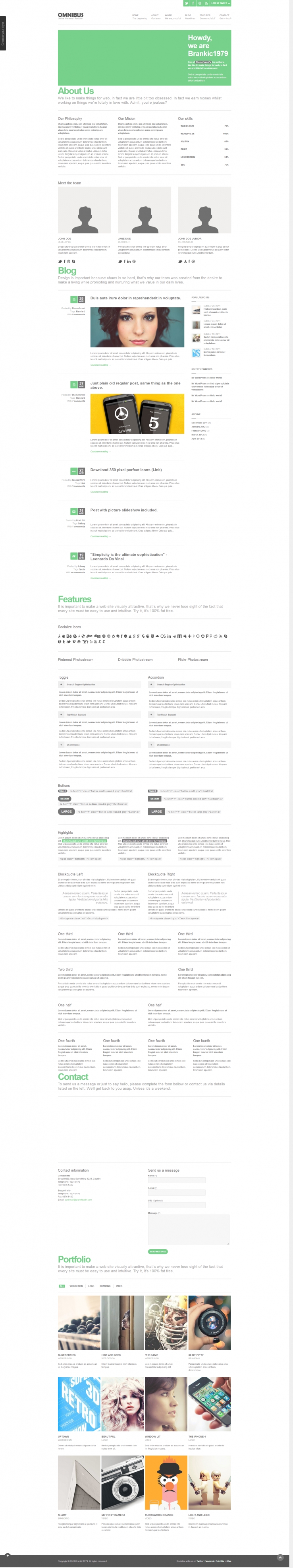 绿色大气风格的设计团队博客CSS网站模板
