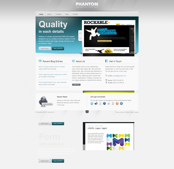 灰色简洁风格的设计网站模板下载