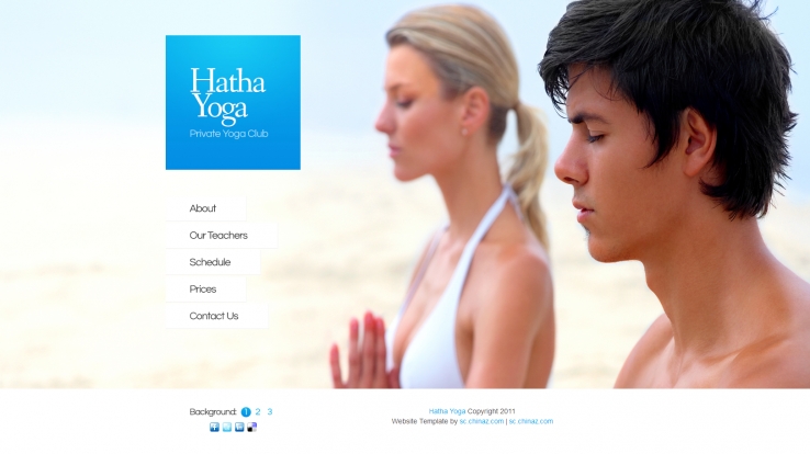 蓝色简洁风格的哈达瑜伽网站模板下载