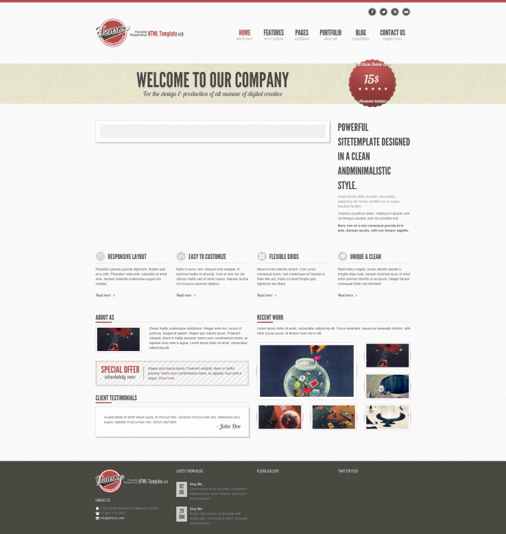 简约精致风格的设计企业网站模板下载