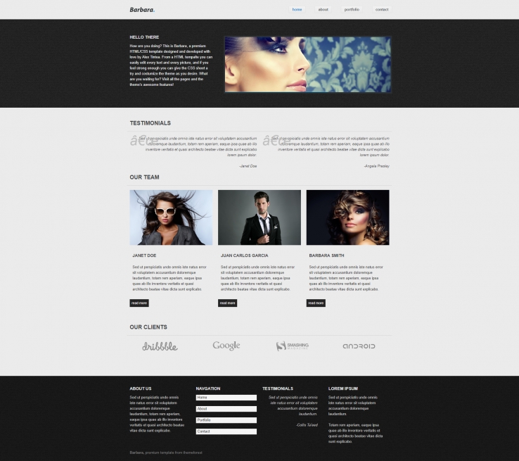 精致简洁风的巴巴拉商业网站模板下载