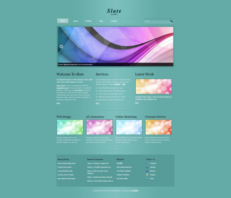 板岩主题的设计网站网页模板下载