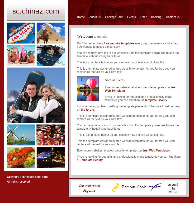 精美大气风的快乐旅行网站网页模板下载