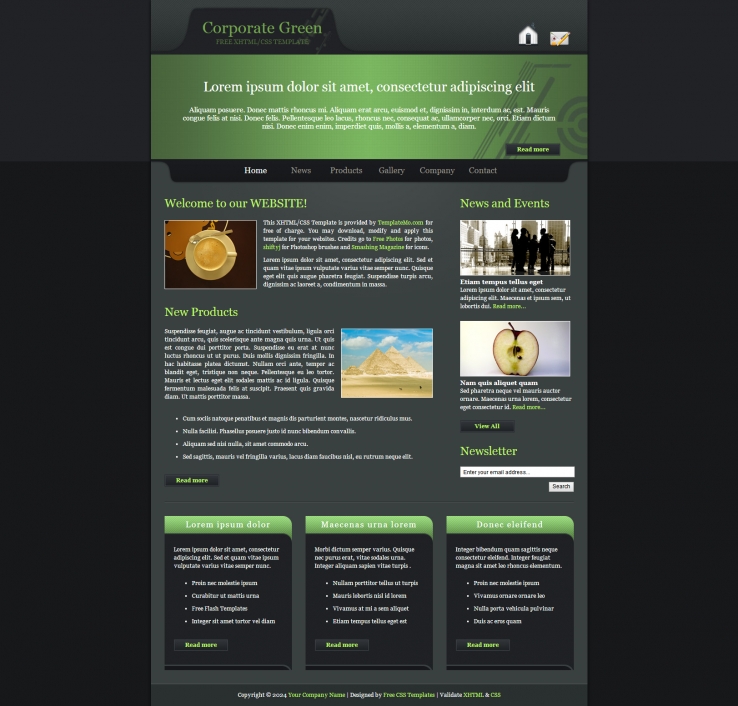 绿色大气风格的企业网站商务模板