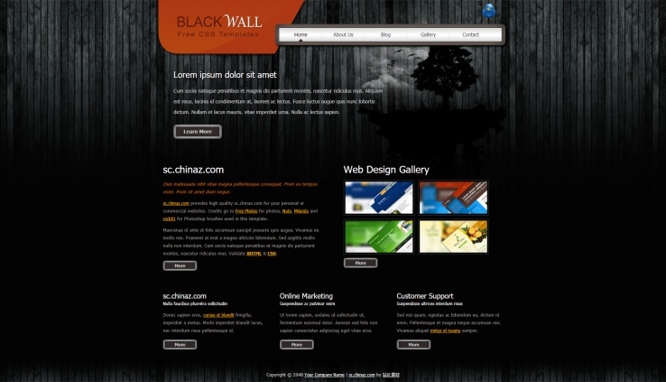 黑色幽默风的设计企业网页模板下载