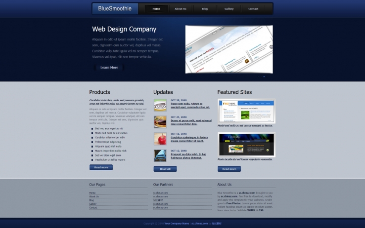 蓝色思慕雪的网页设计网站模板下载