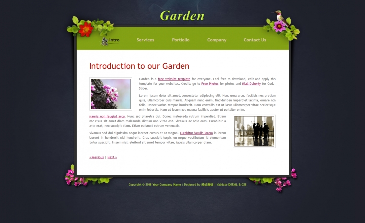 绿色清新风格的我们的花园网页CSS模板下载