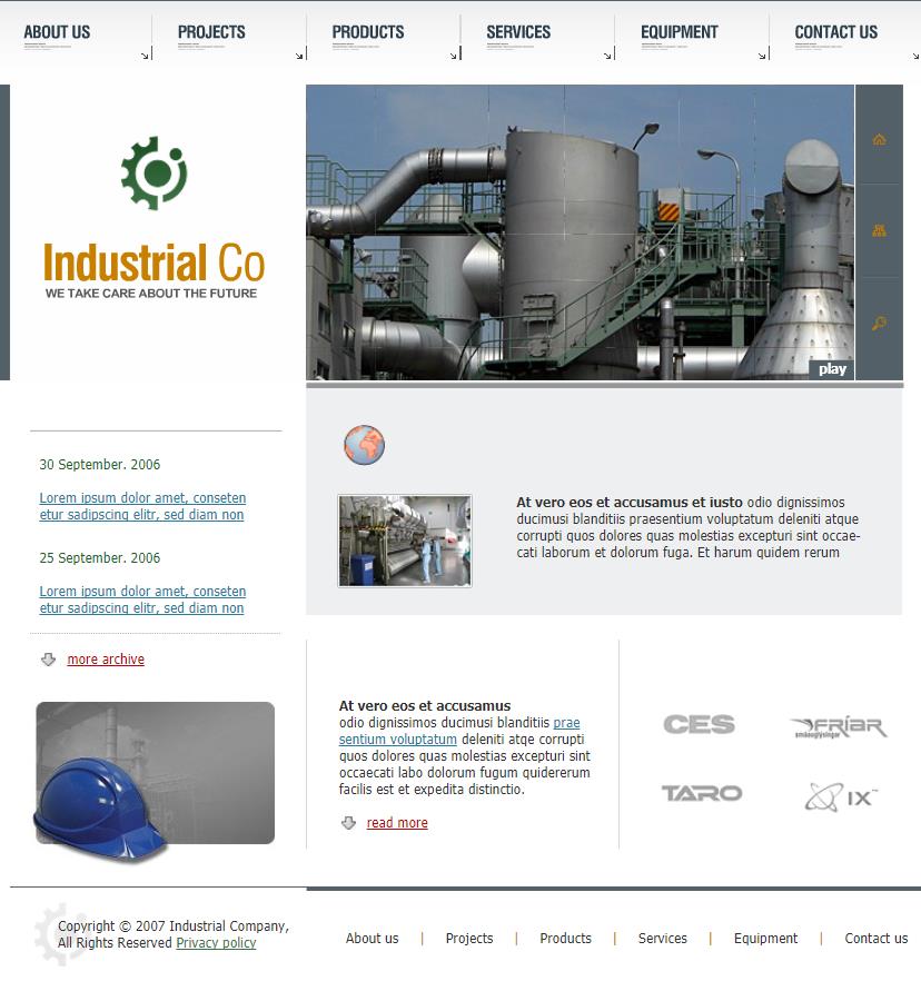 欧美精致风的工业生产网站模板下载