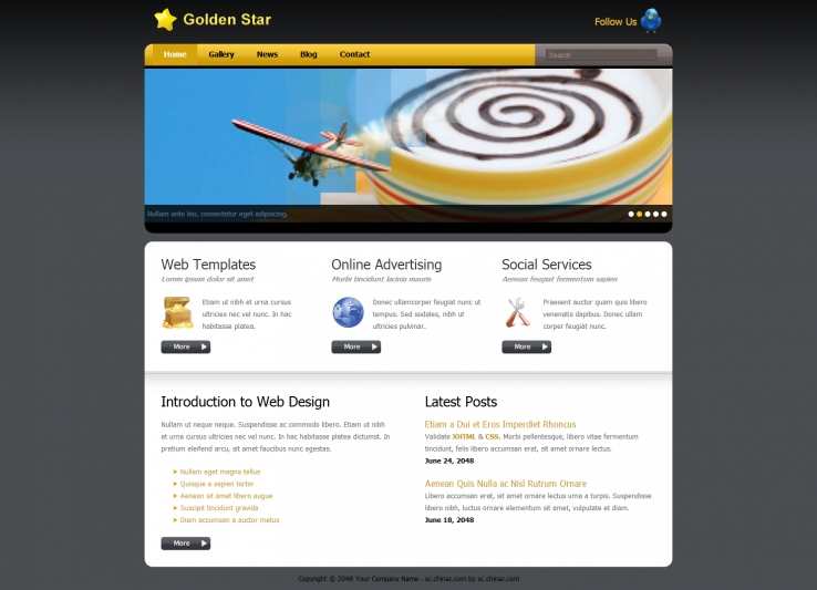 黑色简洁风格的企业网站CSS商务模板