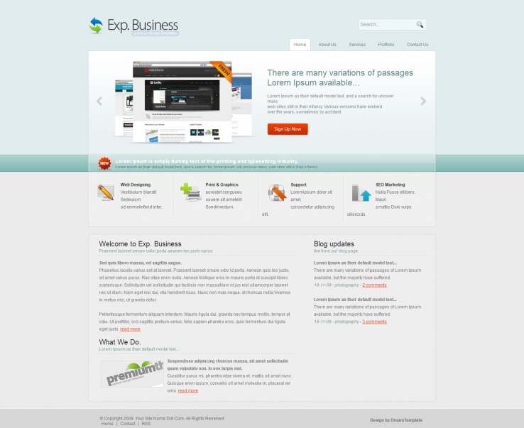 淡蓝色简洁风格的WEB2.0网站HTML模板