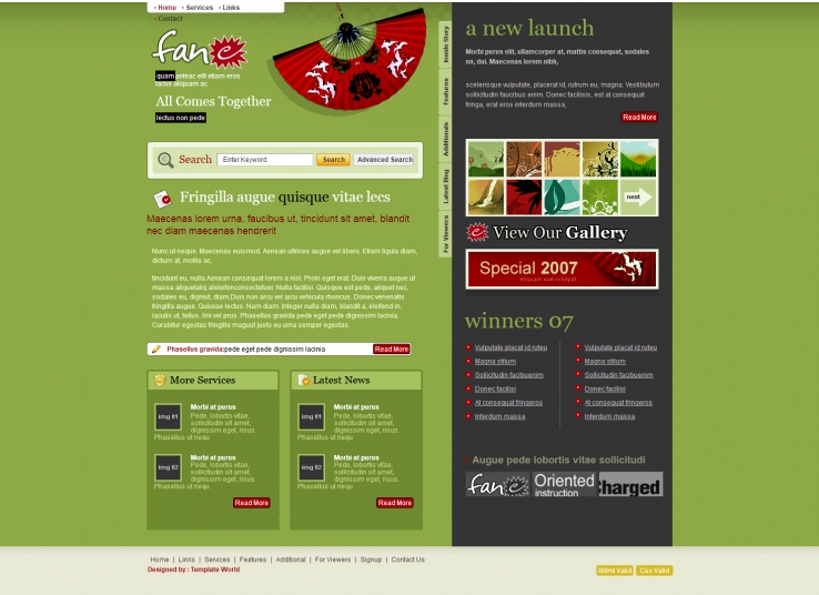 绿色创意风格的艺术设计网站模板下载