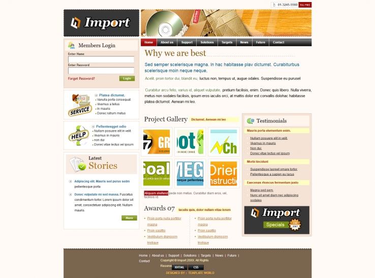 淡黄色欧美风格的企业公司网站模板下载