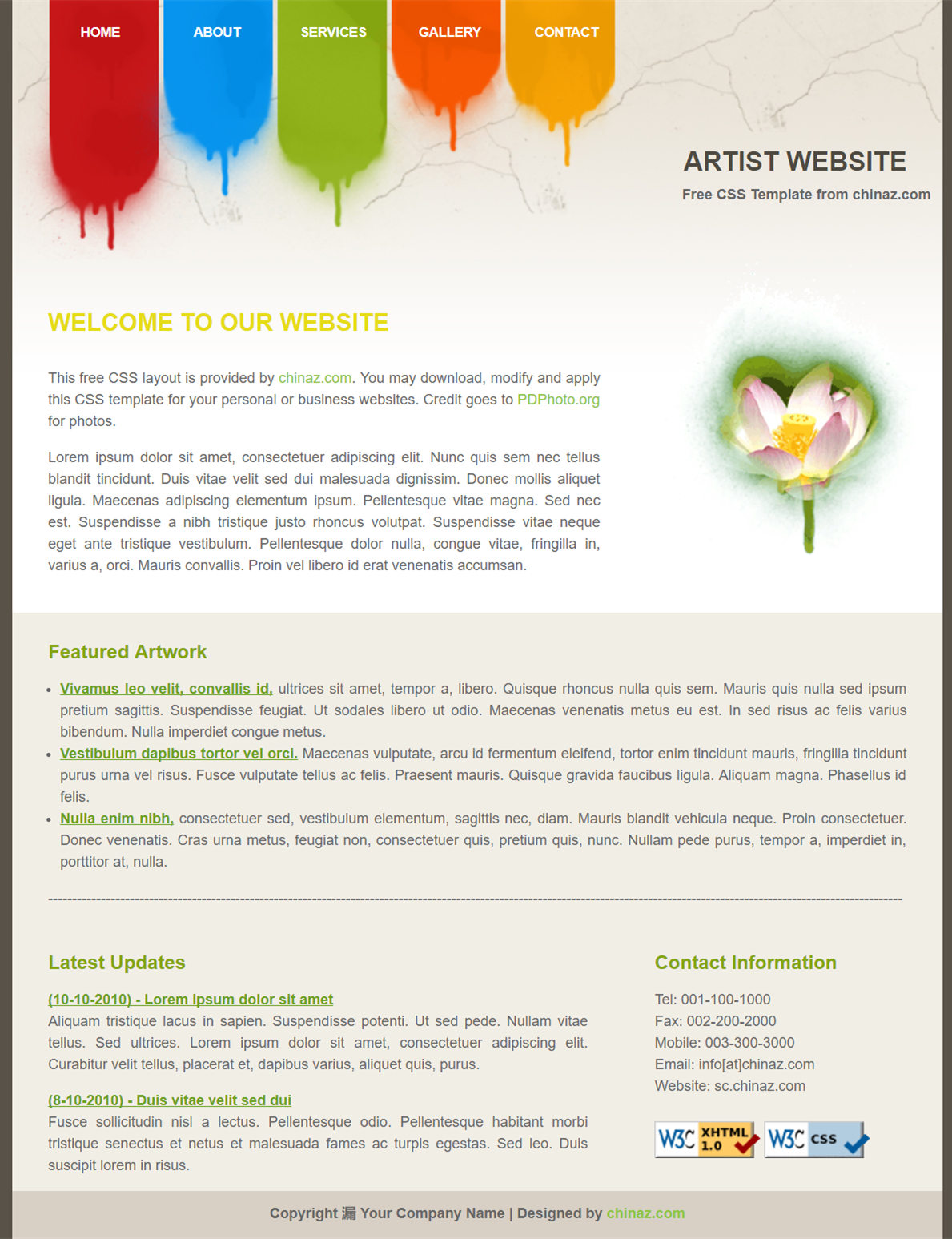 艺术创意风的信息服务企业网站模板下载