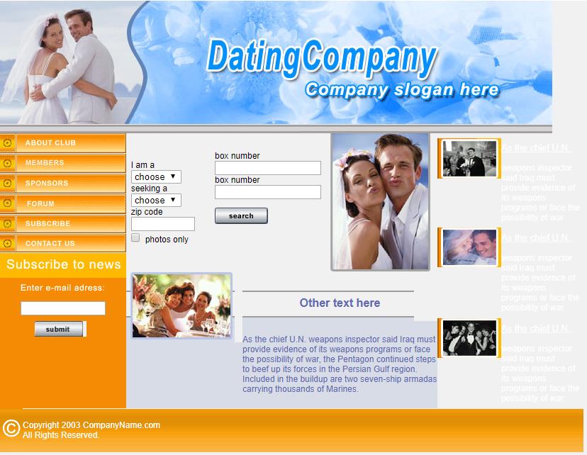 简洁清新风的婚礼策划网站模板下载