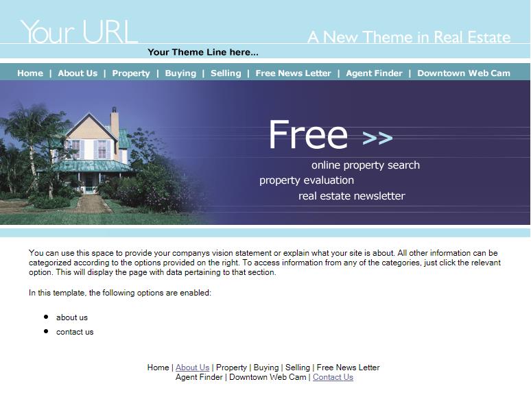 精致清新蓝色的房屋网站模板下载