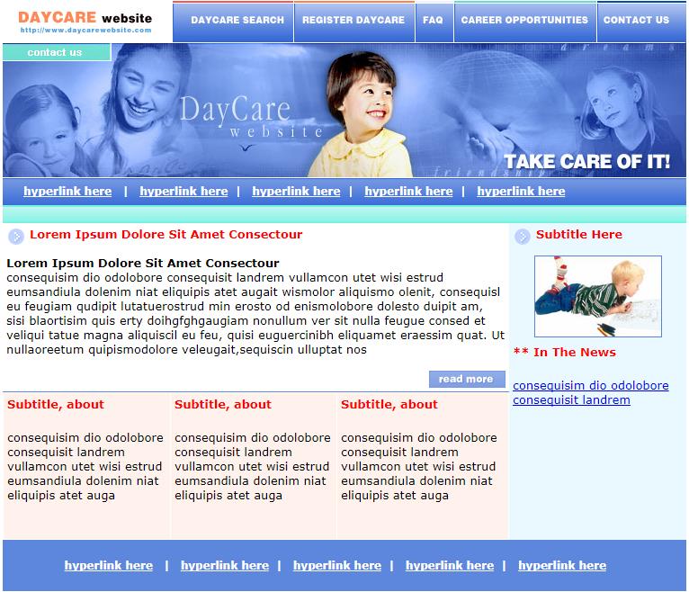 精致风格的日间护理家庭网站模板下载