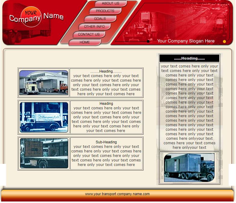 简洁红色精致的货车企业网站模板下载