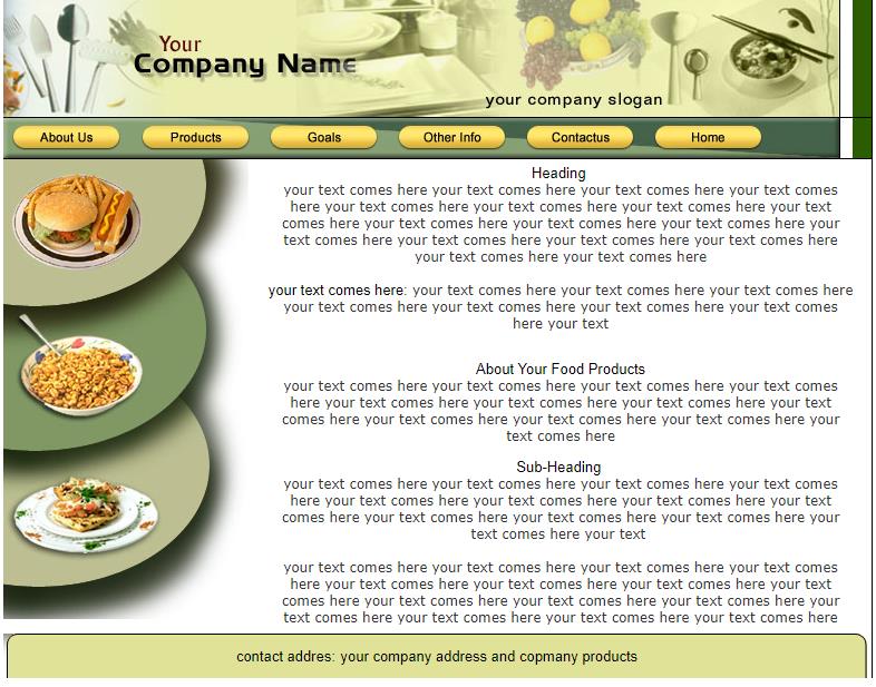 实用简洁风的美食企业网站模板下载