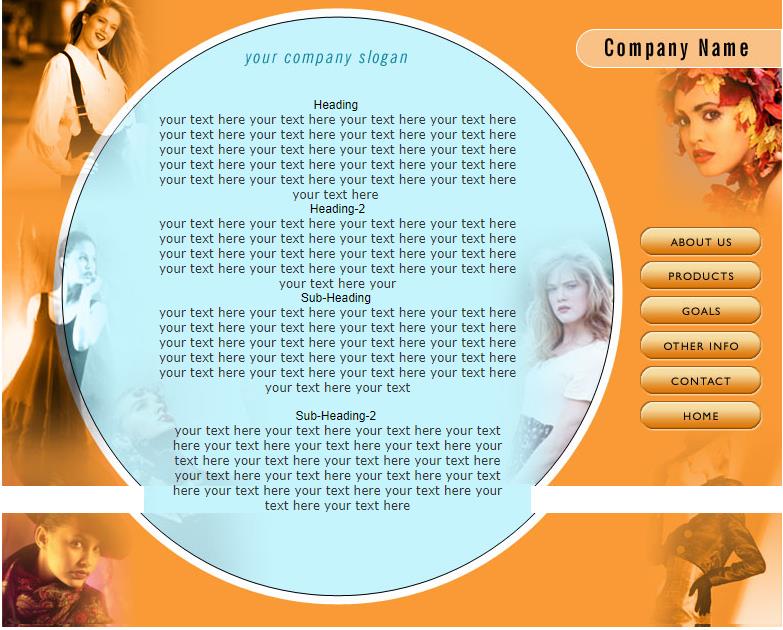 简洁橙色大气风的时尚公司网站模板下载