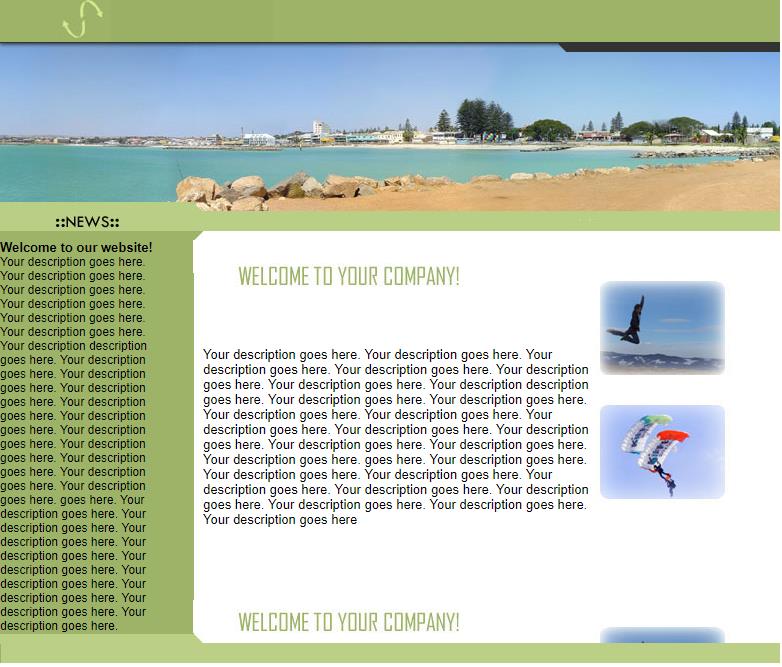简洁绿色风格的海滩旅游网站模板下载