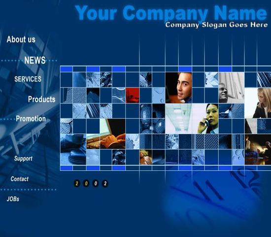 大气蓝色风格的商务公司企业网站模板下载