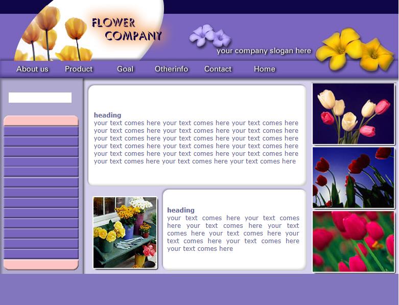 简洁精致风的唯美鲜花网站模板下载