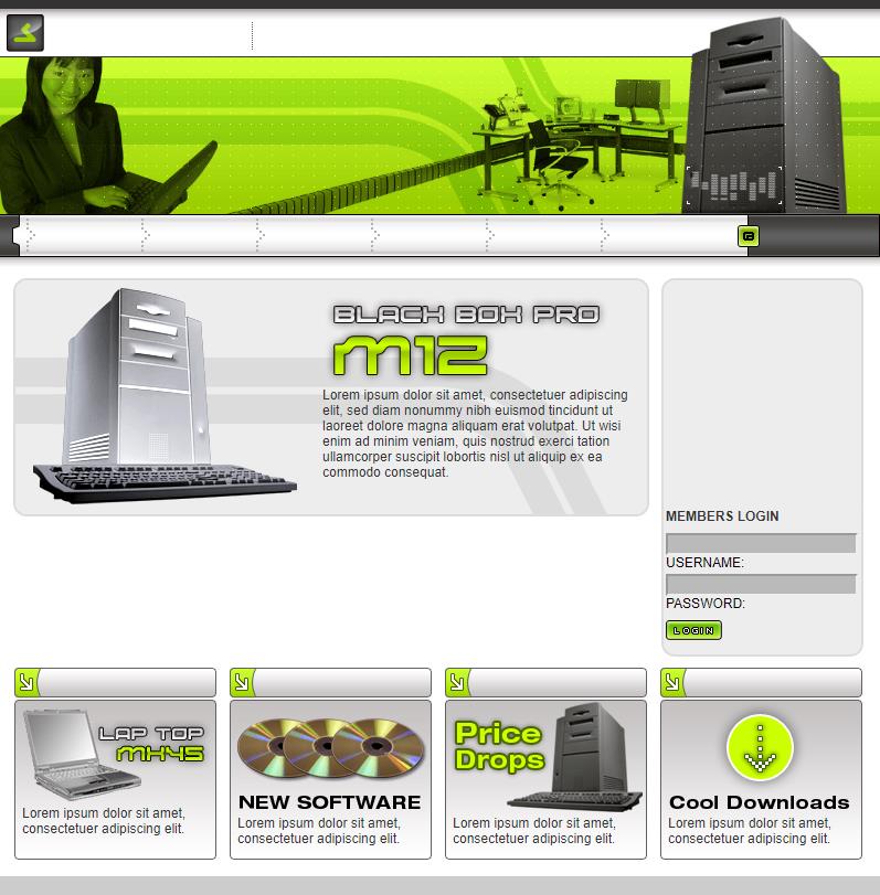 简洁风格的服务器企业网站模板下载