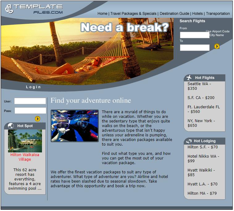 精致简洁的旅游海滩企业网站模板下载