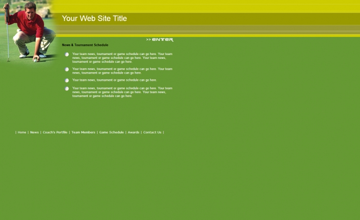 绿色大气风格的高尔夫网站模板下载