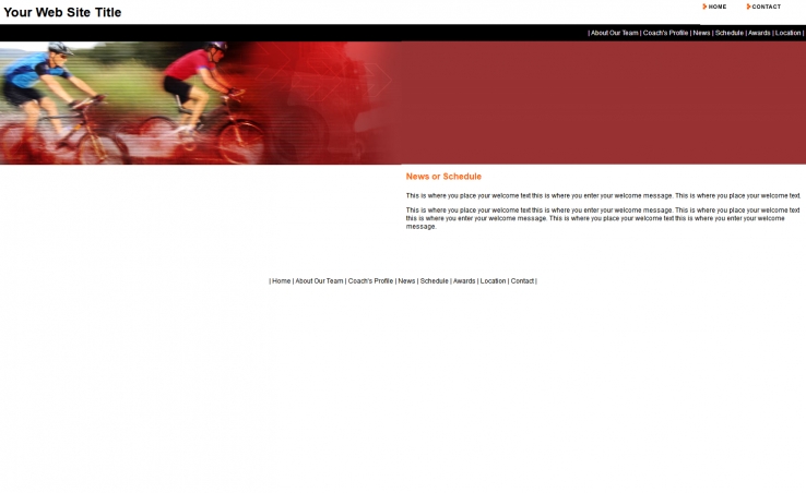 红色简洁风格的自行车运动网站模板下载