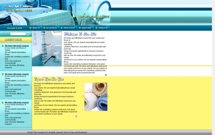 淡蓝色简洁风格的浴室网站模板下载