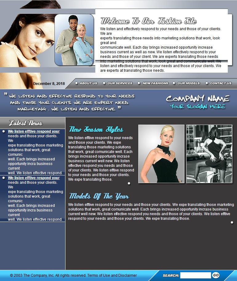 灰色宽屏风格的时尚艺术网站模板下载