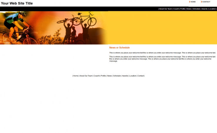 黄色大气风格的自行车运动网站模板下载